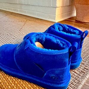 Ugg Mens Blue Neumel Mini 111939 Suede Pull On Ankle Winter Boots Size US 10